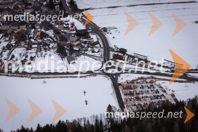 Kranjska Gora in Zlata lisica iz zraka
