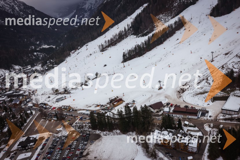 Kranjska Gora in Zlata lisica iz zraka