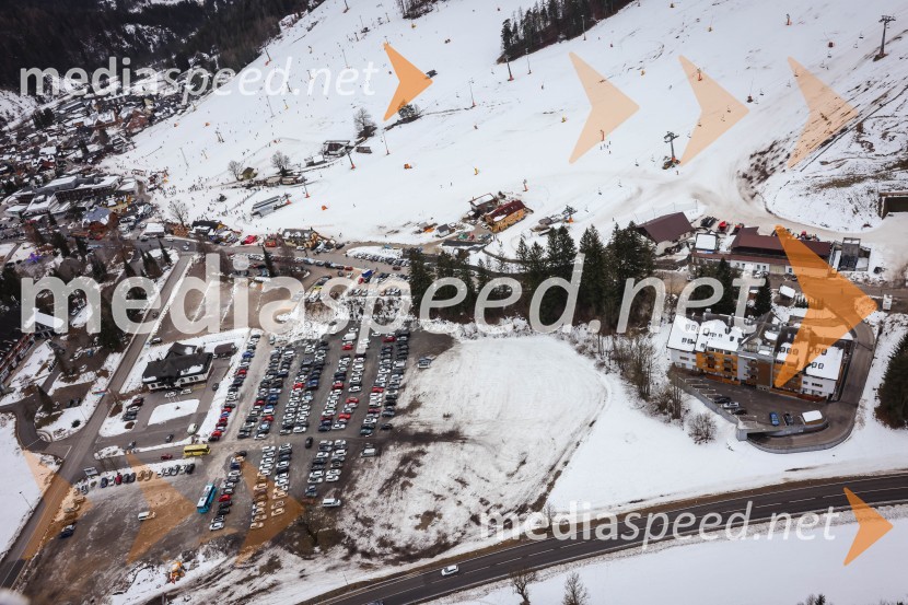 Kranjska Gora in Zlata lisica iz zraka