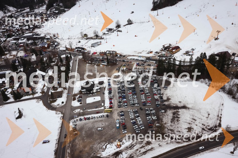 Kranjska Gora in Zlata lisica iz zraka