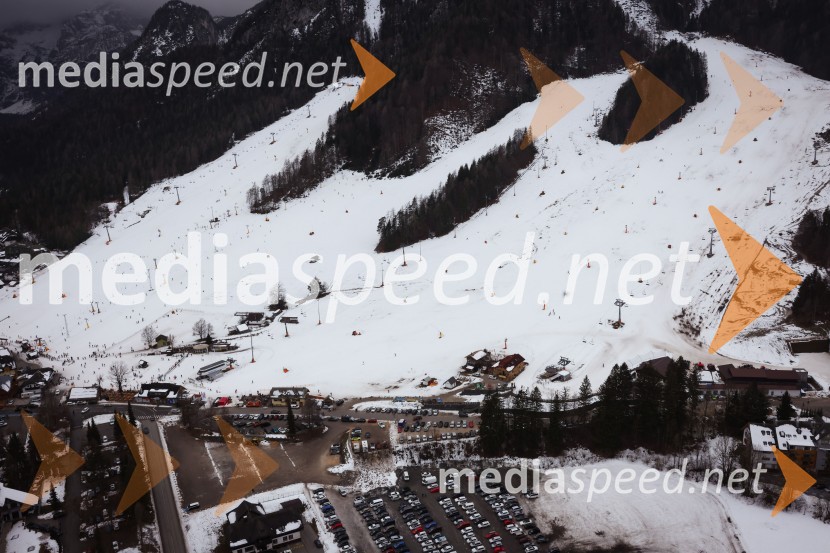 Kranjska Gora in Zlata lisica iz zraka