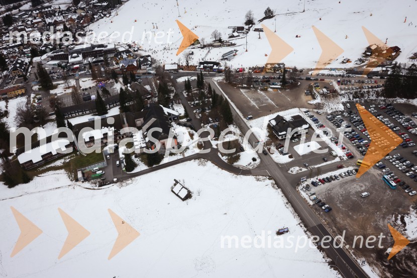 Kranjska Gora in Zlata lisica iz zraka