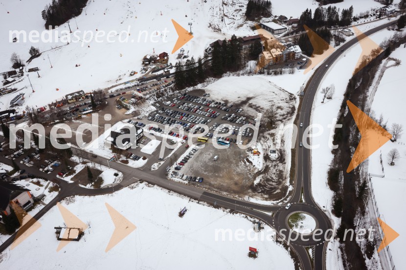 Kranjska Gora in Zlata lisica iz zraka
