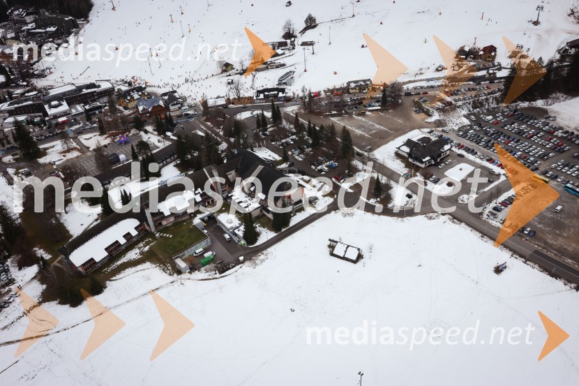 Kranjska Gora in Zlata lisica iz zraka