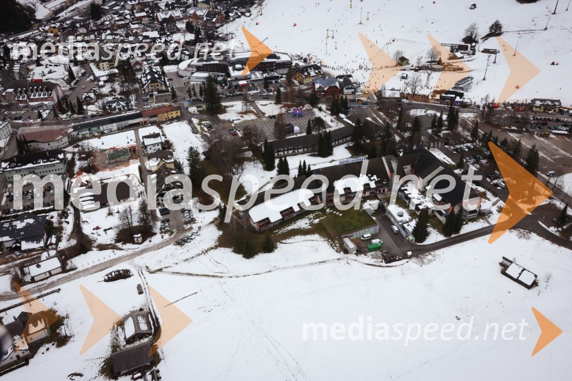 Kranjska Gora in Zlata lisica iz zraka