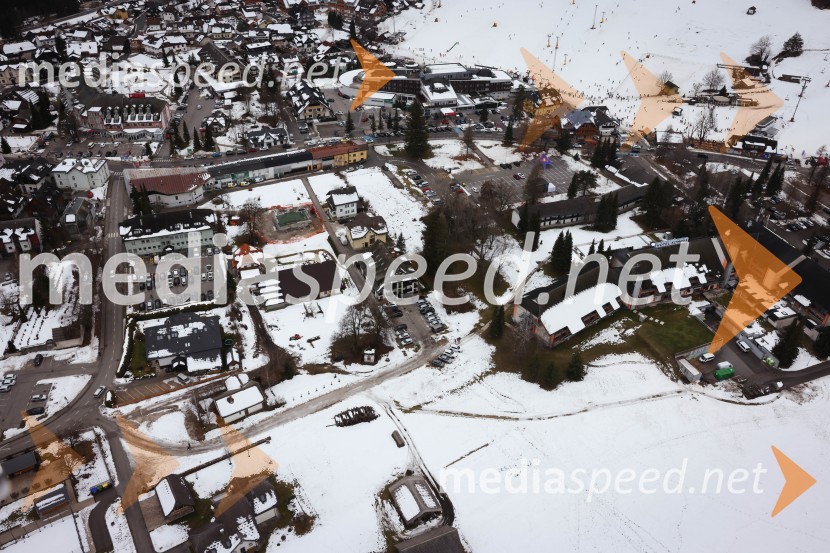 Kranjska Gora in Zlata lisica iz zraka