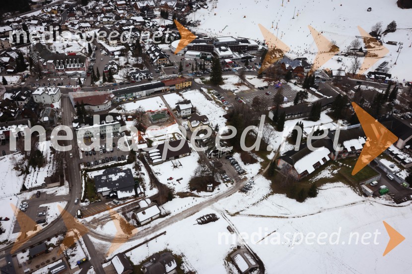 Kranjska Gora in Zlata lisica iz zraka