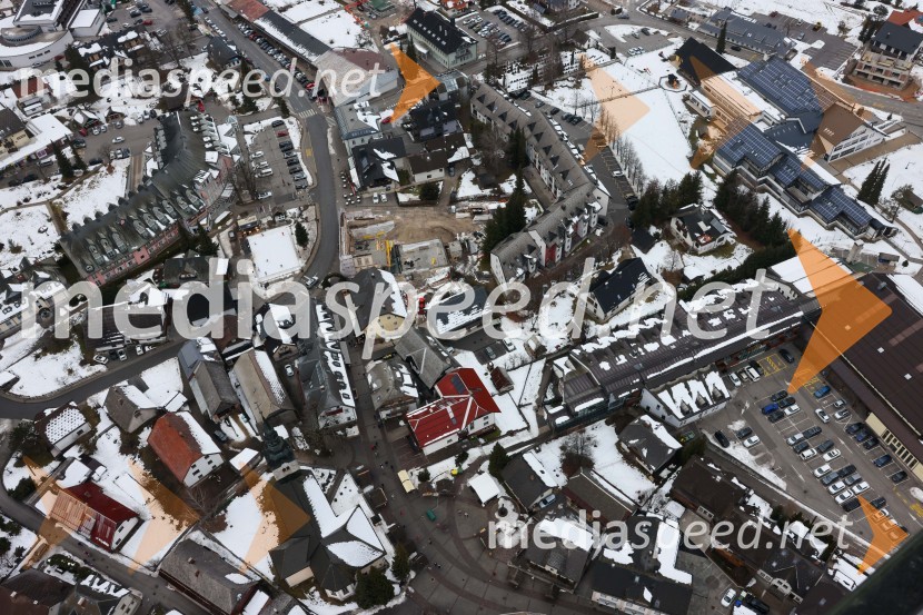 Kranjska Gora in Zlata lisica iz zraka