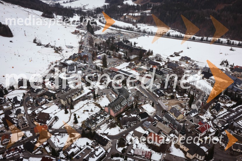 Kranjska Gora in Zlata lisica iz zraka