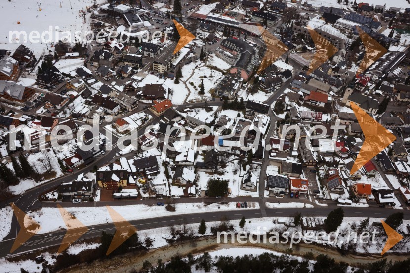 Kranjska Gora in Zlata lisica iz zraka