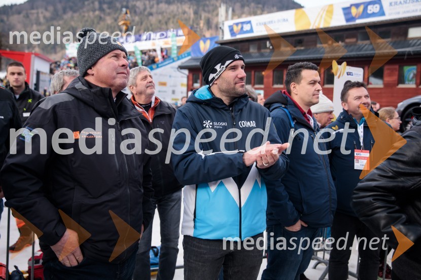  Grega Benedik, nekdanji alpski smučar;  Uroš Zupan, direktor, Smučarska zveza Slovenije ;  Klemen Grgić, direktor Pretok ideje d.o.o.59. Zlata lisica, nedelja