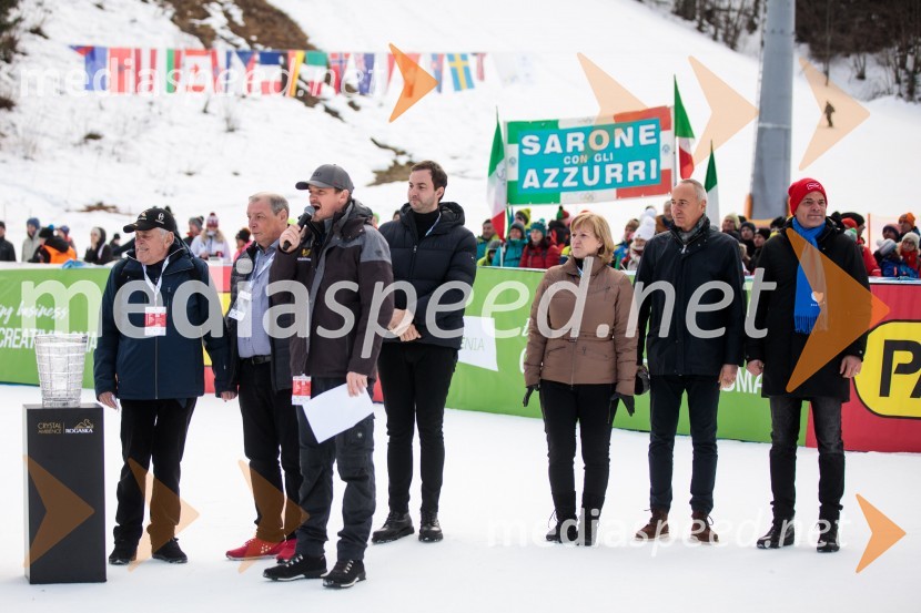 Danilo Kline, organizacijski komite, Zlata lisica;  Hannes Roither, tiskovni predstavnik, Palfinger;  Mitja Šeško, moderator prireditev ;  Rok Capl, v.d. direktor, Spirit Slovenia;  Henrika Zupan, županja, Kranjska Gora;  Jošt Dolničar, predsednik uprave, Zavarovalnica Sava;  Aleksander Saša Arsenovič, župan, Mestna občina Maribor59. Zlata lisica, nedelja