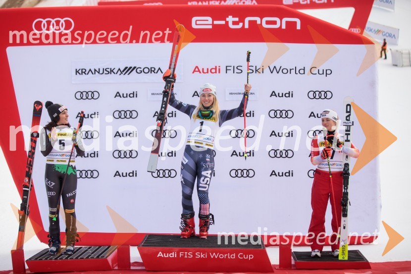  Federica Brignone, smučarka (Italija);  Mikaela Shiffrin, smučarka (ZDA);  Lara Gut-Behrami, smučarka (Švica)59. Zlata lisica, nedelja