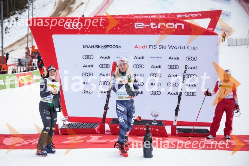  Federica Brignone, smučarka (Italija);  Mikaela Shiffrin, smučarka (ZDA);  Lara Gut-Behrami, smučarka (Švica)59. Zlata lisica, nedelja