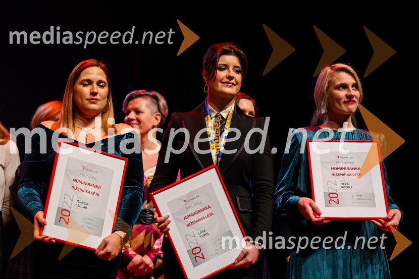  Jerneja Sedlar, projektna inženirka v službi za razvoj in investicije, Holding Slovenske elektrarne;  Lara Topol, vodilna inštruktorica osebja proizvodnje in inženirka izmene, Nuklearna elektrarna Krško;  Neža Guzel, projektna in produktna vodja v razvoju, MAHLE Electric Drives Slovenija d.o.oInženirka leta 2022 je Rosana Kolar