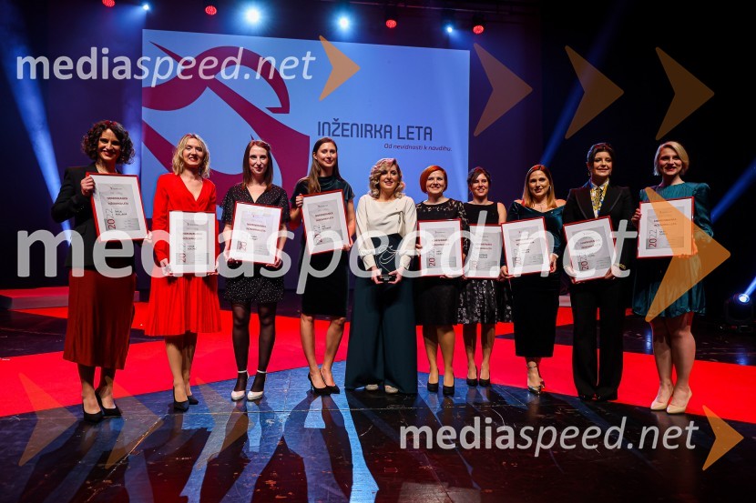  Špela Poklukar, specialistka strojnega učenja, Endava, digitalne rešitve, d.o.o.;  Tajda Bogovič, azvijalka programske opreme, MESI, razvoj medicinskih naprav, d.o.o.;  Tajda Pirnat, specialistka za skladnost produktov z direktivami in regulativami, Danfoss Trata d.o.o.;  Viki Petrovič, višja tehnična svetovalka, Loftware;  Rosana Kolar, Inženirka leta 2022;  Ana Kavčič, samostojna informatičarka, KRKA d. d., Novo mesto;  Barbara Pogačar, preskusna inženirka, SIQ Ljubljana;  Jerneja Sedlar, projektna inženirka v službi za razvoj in investicije, Holding Slovenske elektrarne;  Lara Topol, vodilna inštruktorica osebja proizvodnje in inženirka izmene, Nuklearna elektrarna Krško;  Neža Guzel, projektna in produktna vodja v razvoju, MAHLE Electric Drives Slovenija d.o.oInženirka leta 2022 je Rosana Kolar