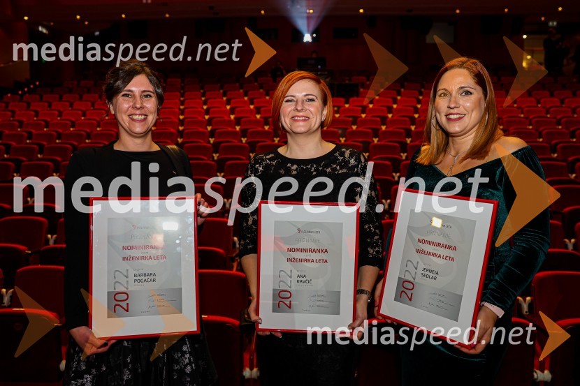  Barbara Pogačar, preskusna inženirka, SIQ Ljubljana;  Ana Kavčič, samostojna informatičarka, KRKA d. d., Novo mesto;  Jerneja Sedlar, projektna inženirka v službi za razvoj in investicije, Holding Slovenske elektrarneInženirka leta 2022 je Rosana Kolar