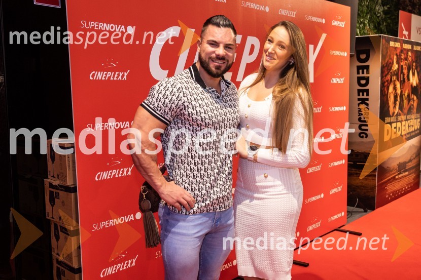  Jan Čampa, osebni trener;  Eva Plešnar, modelDedek gre na jug premiera, Cineplexx Ljubljana