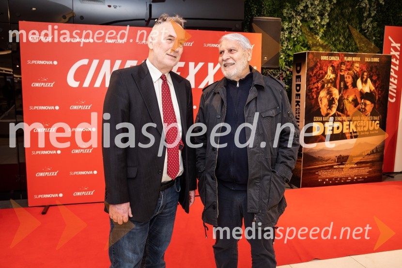  Jonas Žnidaršič, igralec;  Boris Cavazza, igralecDedek gre na jug premiera, Cineplexx Ljubljana