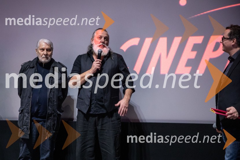  Boris Cavazza, igralec;  Vinci Vogue Anžlovar, scenarist;  Igor  Harb, prevajalec, filmski kritikDedek gre na jug premiera, Cineplexx Ljubljana