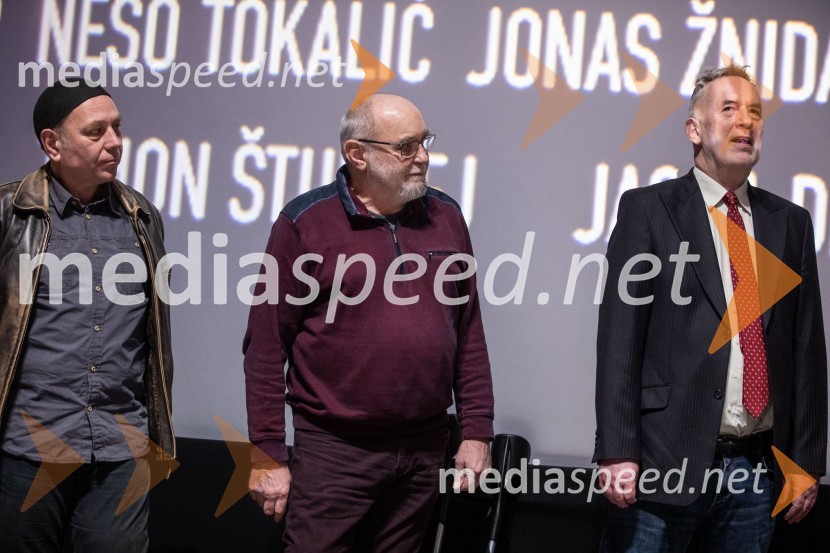 Milko Lazar, skladatelj, pianist;  Branislav Brana Srdić , filmski producent;  Jonas Žnidaršič, igralecDedek gre na jug premiera, Cineplexx Ljubljana