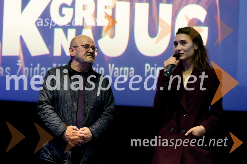  Vlado Novak, igralec;  Zala Djurić, igralkaPremiera filma Dedek gre na jug, Maribox