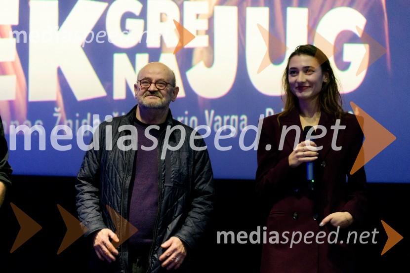  Vlado Novak, igralec;  Zala Djurić, igralkaPremiera filma Dedek gre na jug, Maribox