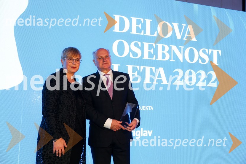 dr. Nataša Pirc Musar, predsednica Republike Slovenije;  Marjan  Pipenbaher, gradbeni inženir, PontingDelova osebnost leta 2022 je Marjan Pipenbaher