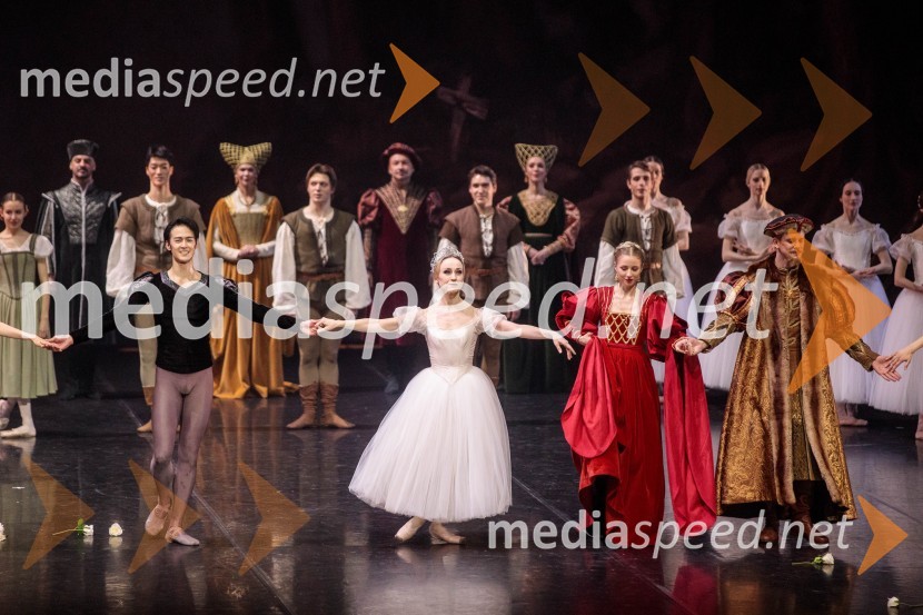  Kenta Yamamoto, baletnik;  Tjaša Kmetec, balerina;  Nina Noč, balerina;  ... Giselle, romantični balet v dveh dejanjih