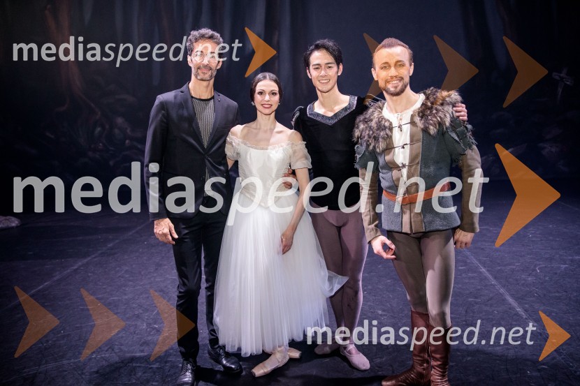  José  Carlos Martinez , koreograf;  Anastasia Matvienko, baletna plesalka;  Kenta Yamamoto, baletnik;  Denis Matvienko, baletni plesalecGiselle, romantični balet v dveh dejanjih