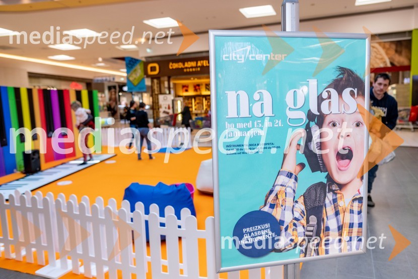 Glasbeno doživetje za otroke v Citycentru Celje: Kreativna glasbena igralnica – inštrumentalnica NA GLAS