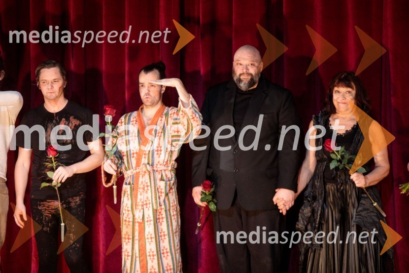  Stane Tomazin, igralec;  Blaž Šef, igralec;  Jerko Marčić, igralec;  Damjana Černe, igralkaStrah in beda Tretjega rajha, premiera predstave