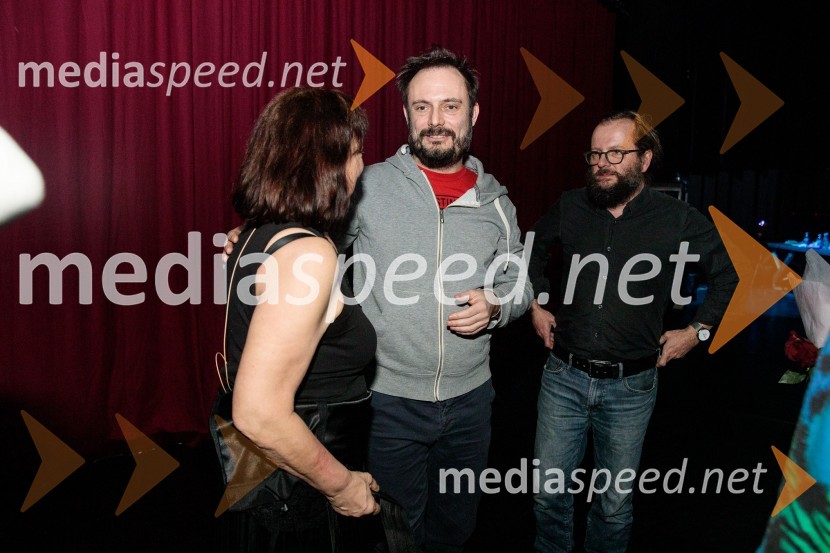  Damjana Černe, igralka;  Milan Ramšak Marković, dramaturg;  Sebastijan  Horvat, režiserStrah in beda Tretjega rajha, premiera predstave