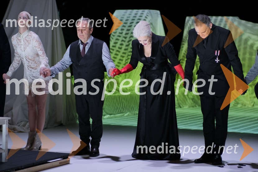  Eva Jesenovec, igralka;  Bojan Emeršič, igralec;  Nataša Barbara Gračner, režiserka in igralka;   Igor  Samobor, igralecMrtvaški ples Augusta Strindberga v režiji Eduarda Milerja