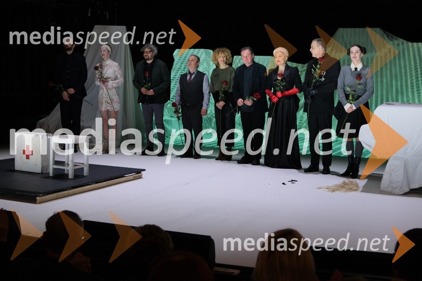  Domen Novak, igralec ;  Eva Jesenovec, igralka;  Atej Tutta, režiser;  Bojan Emeršič, igralec;  Jelena Proković, kostumografinja, JSP;  Eduard Miler, režiser;  Nataša Barbara Gračner, režiserka in igralka;   Igor  Samobor, igralec;  Petra Govc, igralkaMrtvaški ples Augusta Strindberga v režiji Eduarda Milerja