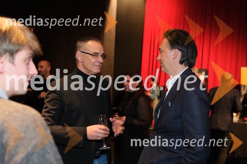   Igor  Samobor, igralec;  Tomislav  Čizmić, predsednik uprave, Mercator d.d.Mrtvaški ples Augusta Strindberga v režiji Eduarda Milerja