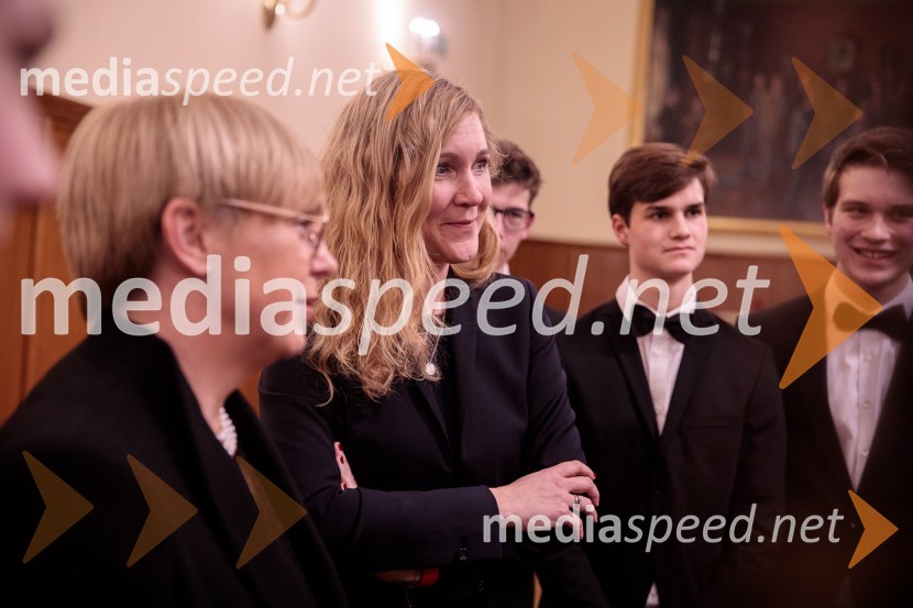 dr. Nataša Pirc Musar, predsednica Republike Slovenije;  Natalie Kauther, veleposlanica, Nemško zunanje ministrstvo;  ... Nemški narodni mladinski orkester, koncert v Slovenski filharmoniji