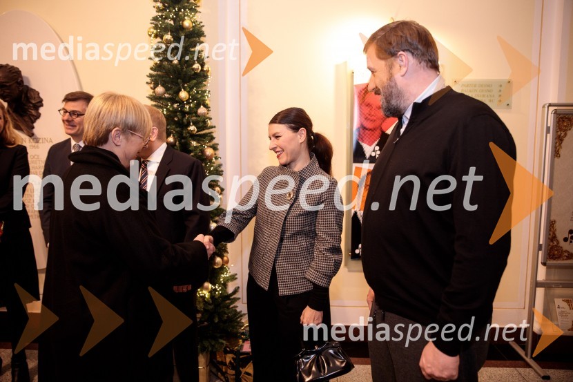 dr. Nataša Pirc Musar, predsednica Republike Slovenije;  Živa Ploj Peršuh, dirigentka;  Tomo Peršuh, direktor, Slovenski mladinski orkesterNemški narodni mladinski orkester, koncert v Slovenski filharmoniji