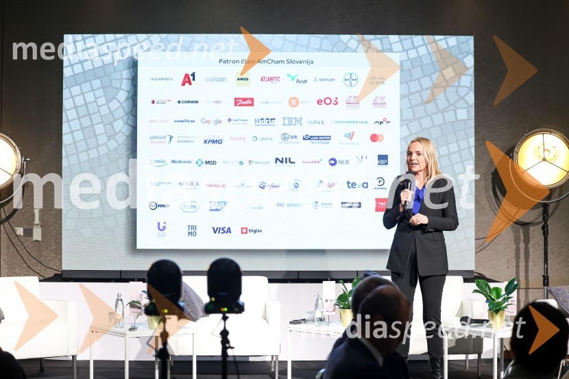  Ajša Vodnik, izvršna direktorica AmCham (Ameriška gospodarska zbornica)AmCham poslovni zajtrk “Kaj leto 2023 prinaša slovenskemu gospodarstvu?”