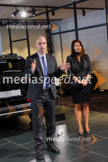  Peter Horvat, vodja znamke DS;  Daniela Dujmović, marketing, PR in produkt managerka, DS Automobiles SlovenijaTina Maze predstavila novi DS 7 CROSSBACK