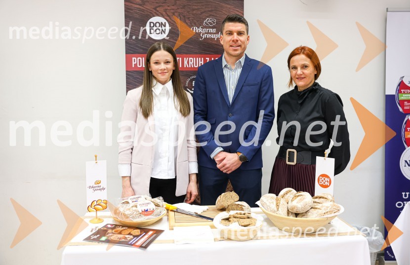  Alenka Sinjur, razvojna tehnologinja, Pekarna Grosuplje, Don Don d.o.o.;  Jaka Lončarič, direktor marketinga in razvoja, Pekarna Grosuplje, Don Don d.o.o.;  ... Razglašena so najbolj inovativna živila leta 2023