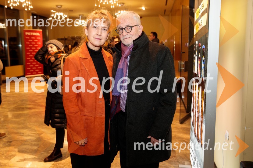  Barbara Hieng Samobor, direktorica in umetniška vodja MGL; dr. Peter  Čeferin, pravnik, pisateljRuta Grupa Triglav 2023, odprtje gledališkega festivala s premierno uprizoritvijo drame Praznovanje