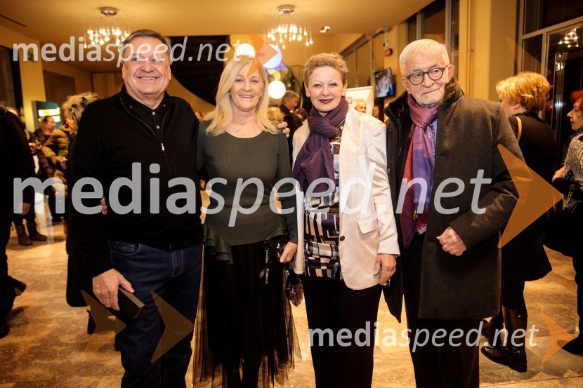  Zoran Janković, župan, Mestna občina Ljubljana;  Mija Janković, soproga Zorana Jankovića;  Rija Čič; dr. Peter  Čeferin, pravnik, pisateljRuta Grupa Triglav 2023, odprtje gledališkega festivala s premierno uprizoritvijo drame Praznovanje