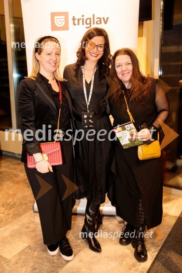  ... ;  Simona  Belle, služba za stike z javnostmi MGL;  Tjaša Kolenc Filipčič, vodja upravljanja z blagovno znamko in direktorica marketinga v Skupini TriglavRuta Grupa Triglav 2023, odprtje gledališkega festivala s premierno uprizoritvijo drame Praznovanje