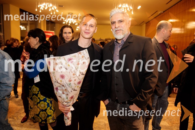  Timon Šturbej, igralec;  Sebastian Cavazza, dramski in filmski igralecRuta Grupa Triglav 2023, odprtje gledališkega festivala s premierno uprizoritvijo drame Praznovanje