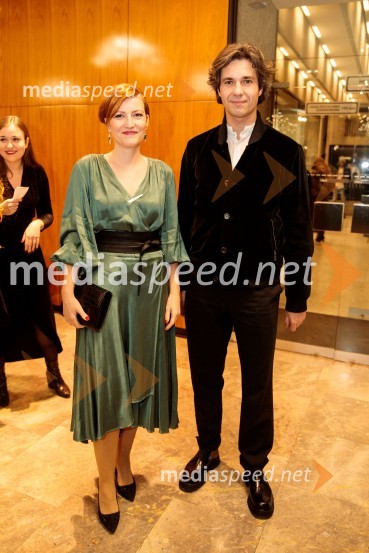 dr. Asta Vrečko, ministrica za kulturo;  Luka Mesec, podpredsednik vlade in minister za delo, družino, socialne zadeve in enake možnostiRuta Grupa Triglav 2023, odprtje gledališkega festivala s premierno uprizoritvijo drame Praznovanje