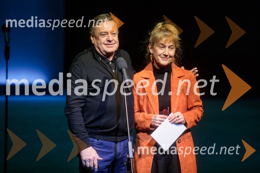  Zoran Janković, župan, Mestna občina Ljubljana;  Barbara Hieng Samobor, direktorica in umetniška vodja MGLRuta Grupa Triglav 2023, odprtje gledališkega festivala s premierno uprizoritvijo drame Praznovanje