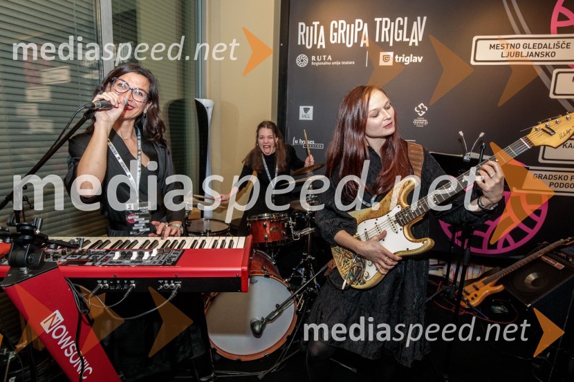  Simona  Belle, služba za stike z javnostmi MGL;  ... ;  Katarina Koprivnikar, marketing MGLRuta Grupa Triglav 2023, odprtje gledališkega festivala s premierno uprizoritvijo drame Praznovanje