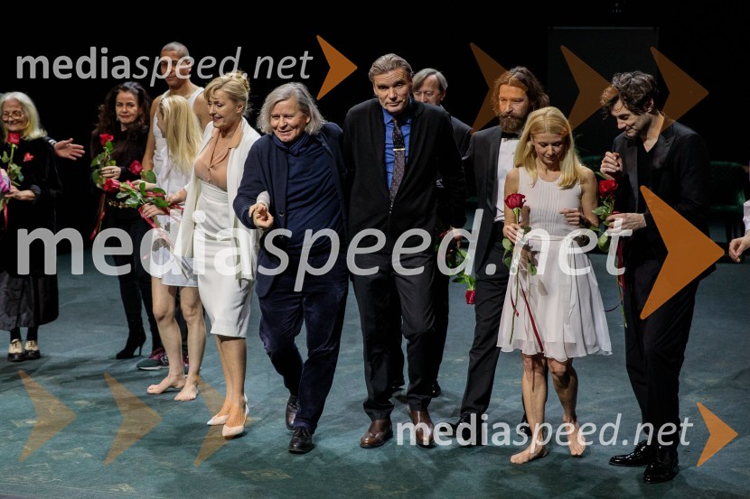  Judita Zidar, igralka;  Janusz Kica, režiser;  Boris  Kerč, igralec;  Tomo Tomšič, igralec;  Tjaša  Železnik, igralka;  Branko Jordan, igralecRuta Grupa Triglav 2023, odprtje gledališkega festivala s premierno uprizoritvijo drame Praznovanje