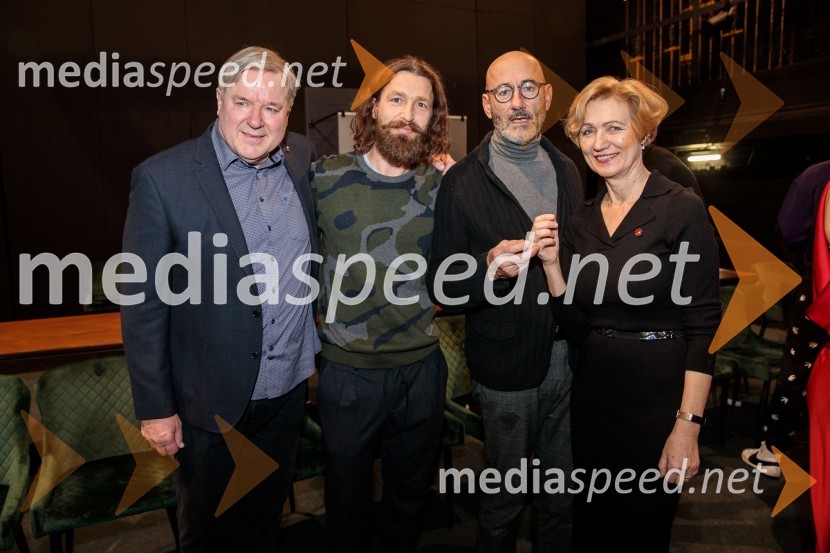  Jožef Ropoša, igralec;  Tomo Tomšič, igralec;  Boris  Ostan, igralec;  Meta Mačak, igralkaRuta Grupa Triglav 2023, odprtje gledališkega festivala s premierno uprizoritvijo drame Praznovanje